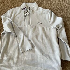 Callaway Light Gray Quilted Chest Logo quarter zip - XXL golf ⛳️ NEW!